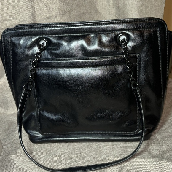 Calvin Klein Hailey Tote, Black with Black Chain - Picture 1 of 11